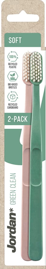 Jordan Green Clean Tandbørste Soft 2 Pak