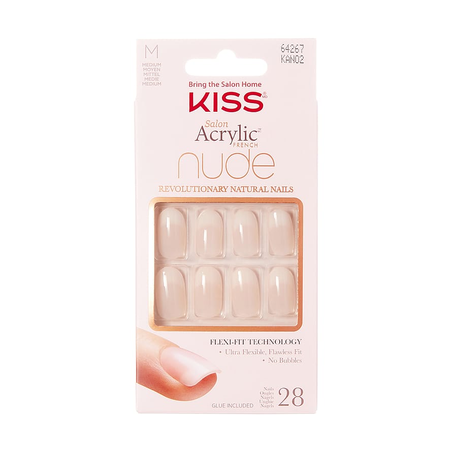 Kiss Acrylic Nude French Nails Medium, KAN02