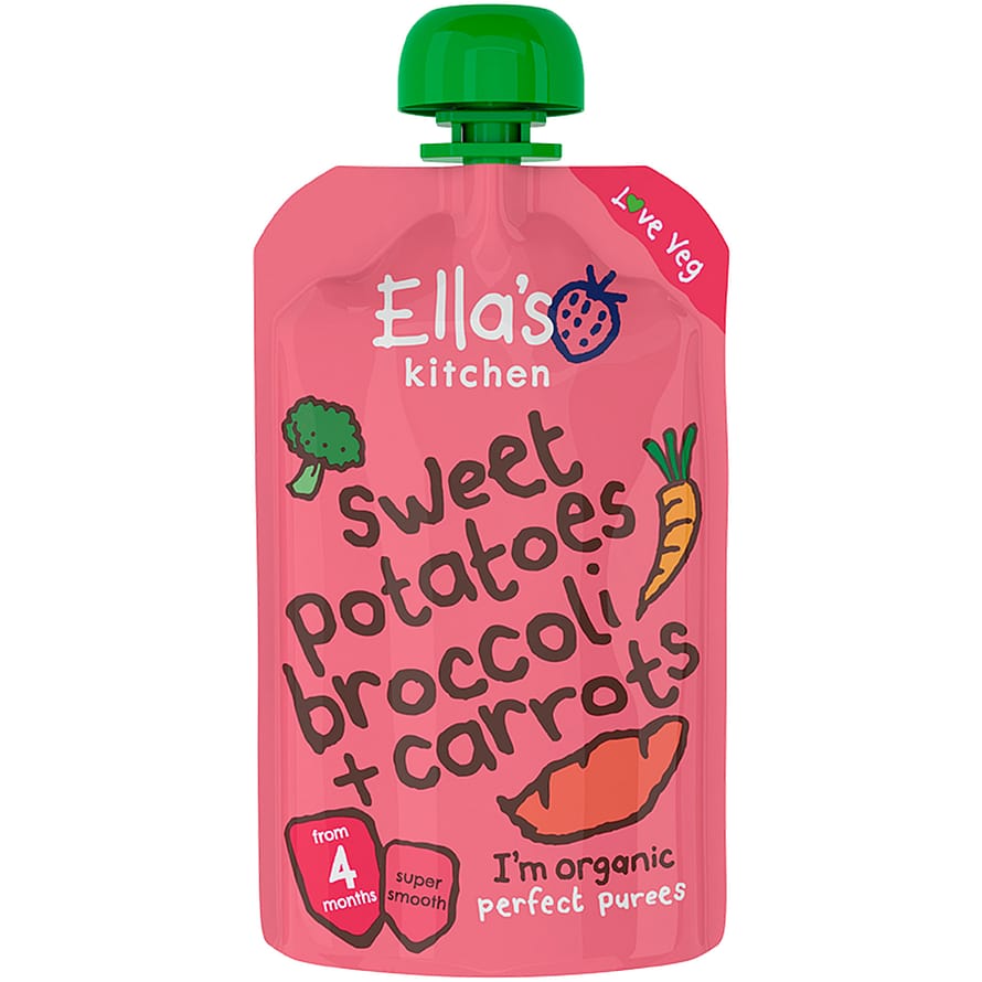 Ella's Kitchen Babymos søde kartofler, brocco & gulerod (4 mdr) Ø 120 g