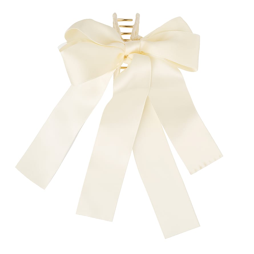 KICKS Beauty Claw Clip Ivory Ribbon