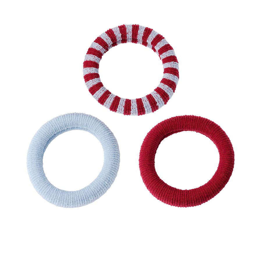 KICKS Beauty Large Soft Stretch Hair Ties Burgundy Blue