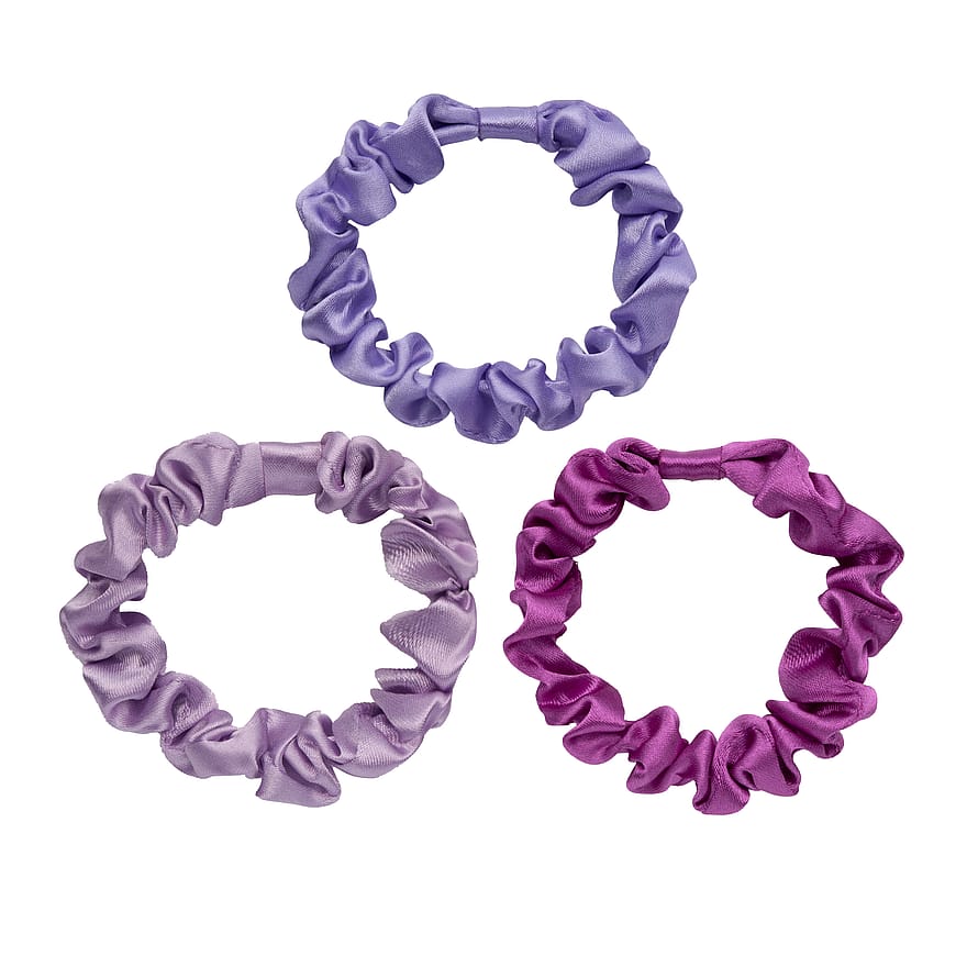 KICKS Beauty Slim Scrunchies Purple 3-pak