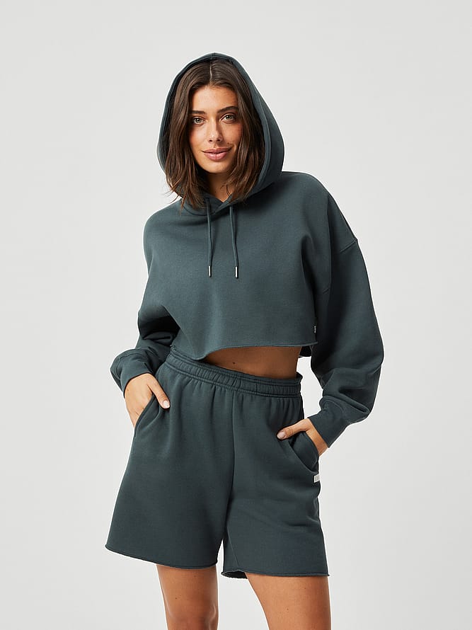 Björn Borg Studio Oversized Cropped Hoodie Green L