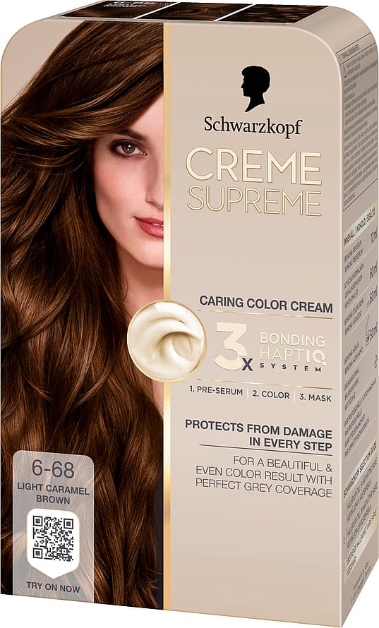 Schwarzkopf Creme Supreme Caring Color Creme 6-68 Light Caramel Brown