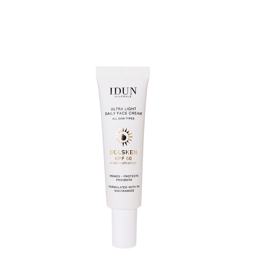 IDUN Minerals Ultra Light Daily Face Cream Solsken SPF 50 30 ml