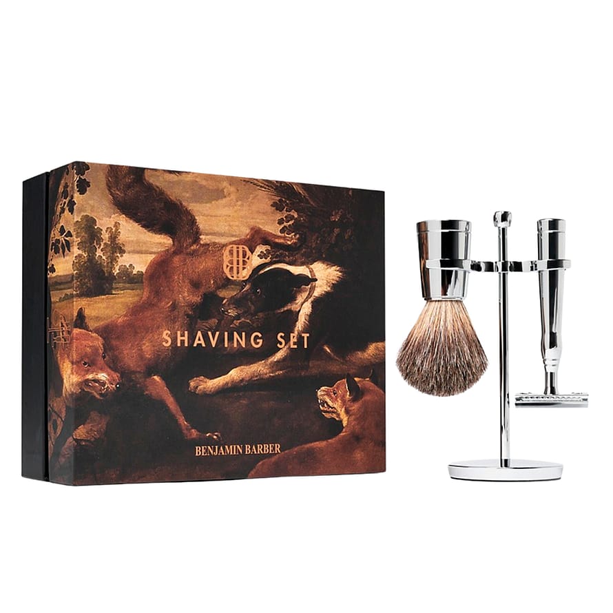 Benjamin Barber Classic 3-piece Shaving Set Chrome Safety Razor