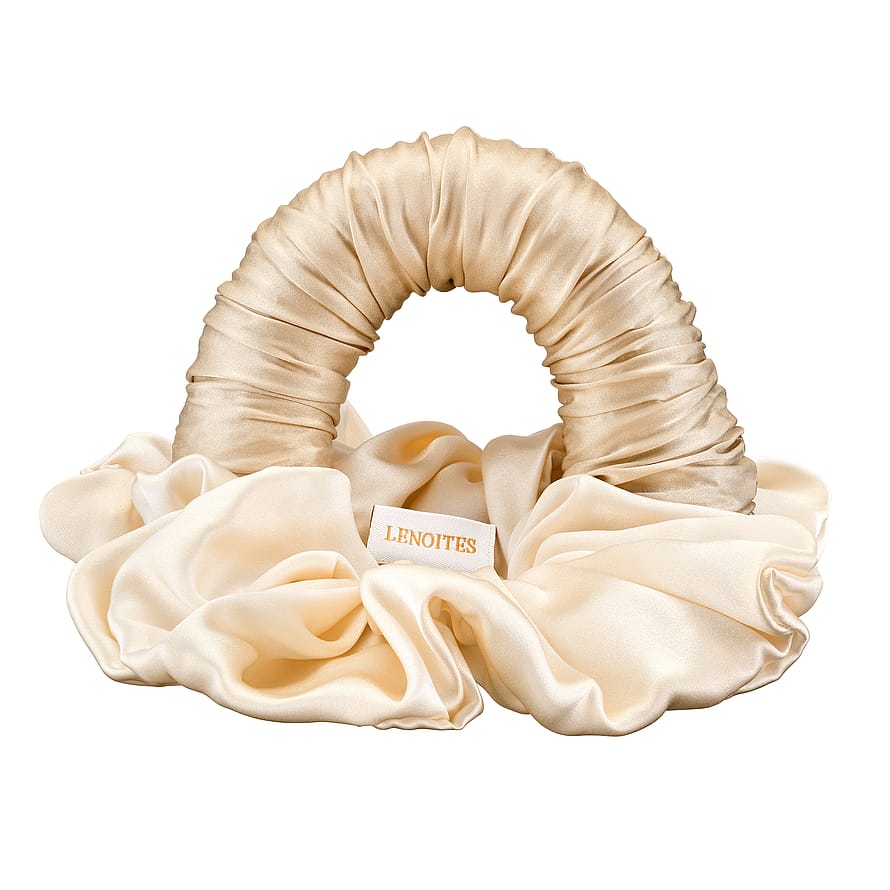 Lenoites Blowout Tie in Mulberry Silk Champagne/Golden Sand