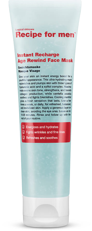 Recipe For Men Instant Recharge Age Rewind Face Mask