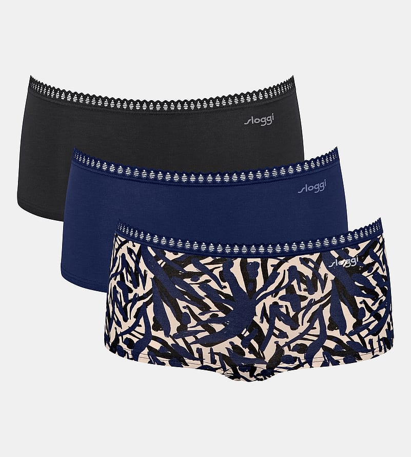 Sloggi Go Crush Short 3-Pak Blue - Dark Combination XS