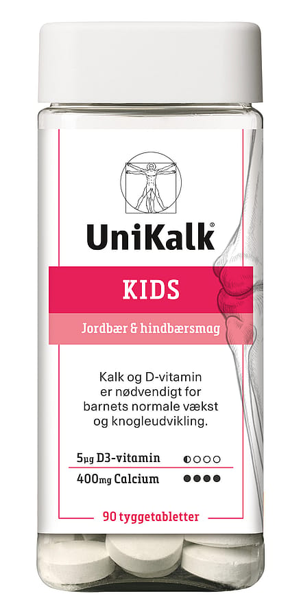 Unikalk Kids - Kalk 400 mg og D-vitamin 5 µg 90 tabl.