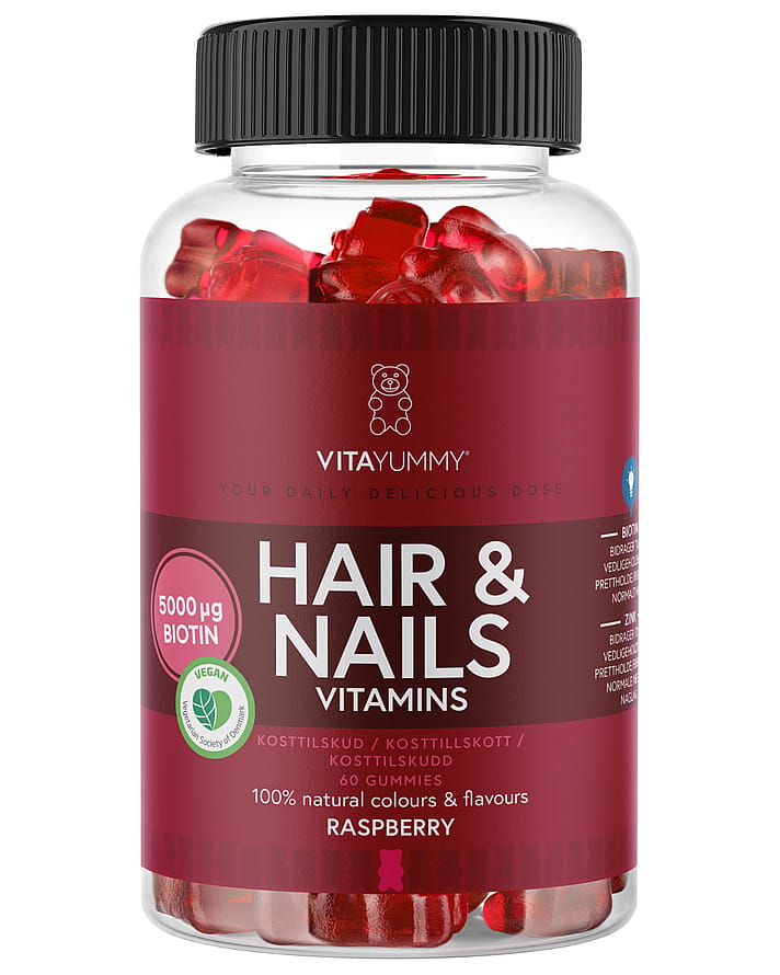 VitaYummy Hair & Nails Raspberry 60 stk.