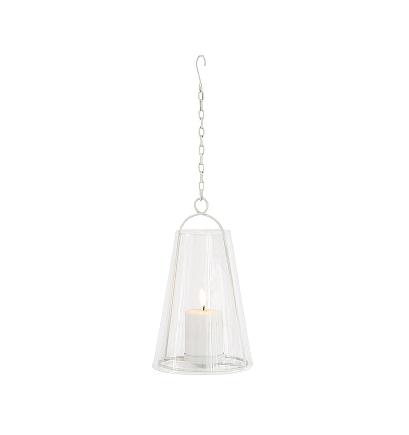Sirius Albert Lanterne H23cm,  Klar/Hvid, Med Sille Outdoor