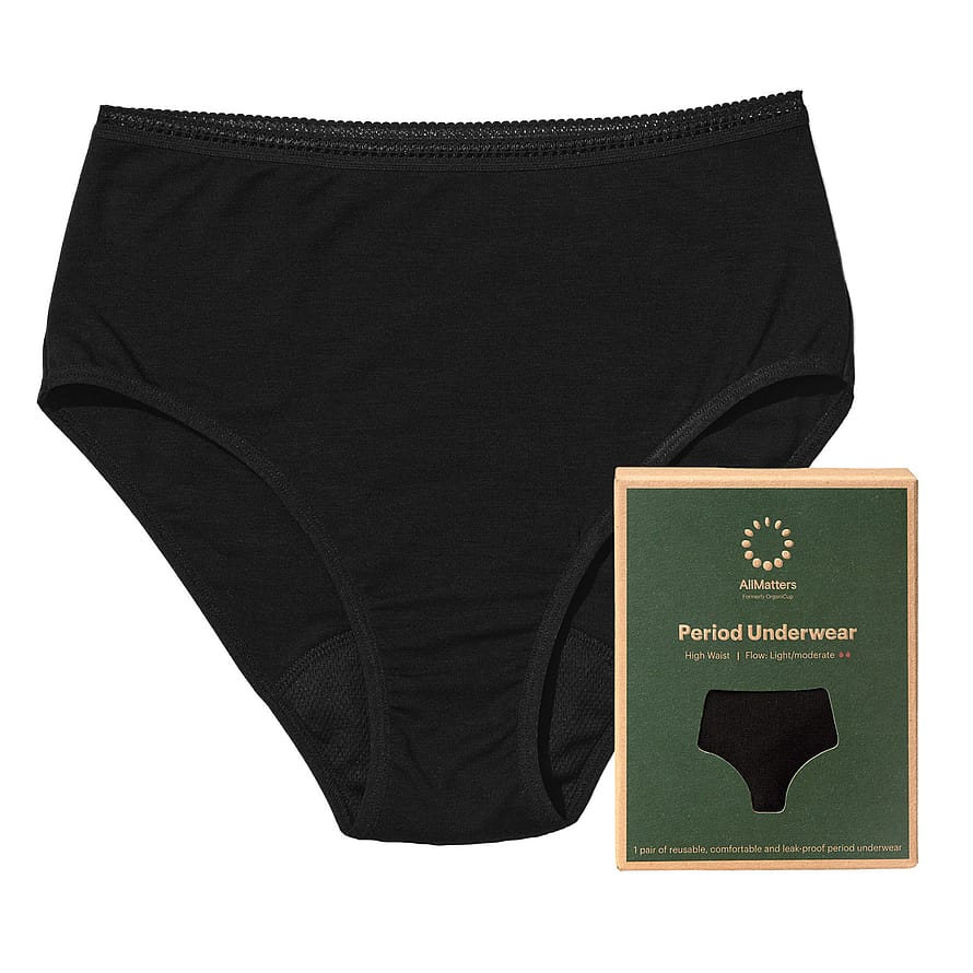 AllMatters Menstruationstrusse High Waist Let/Moderat Sort XXL