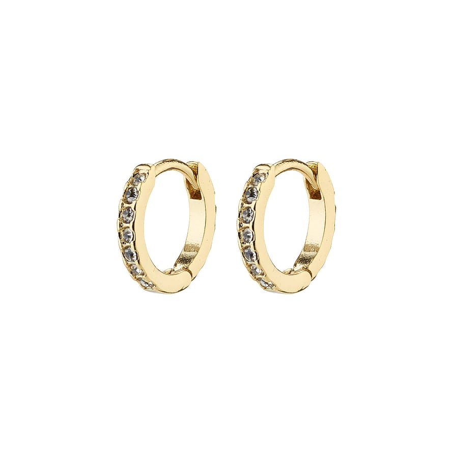 Pilgrim Ebna Crystal Huggie Hoops Mini Guld Belagt
