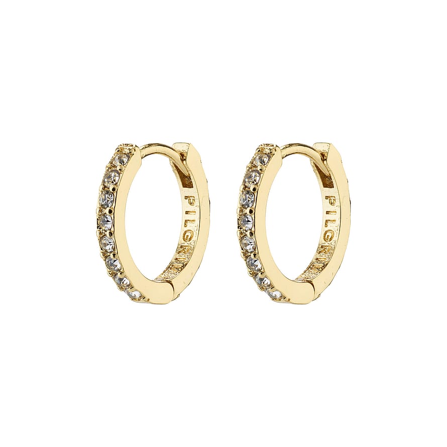 Pilgrim Ebna Crystal Hoops Small Guld Belagt