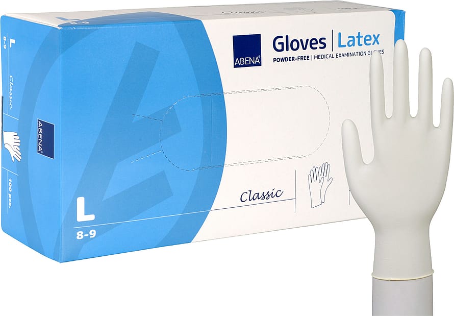 Abena Latex Handsker Classic Natur Large 100 stk