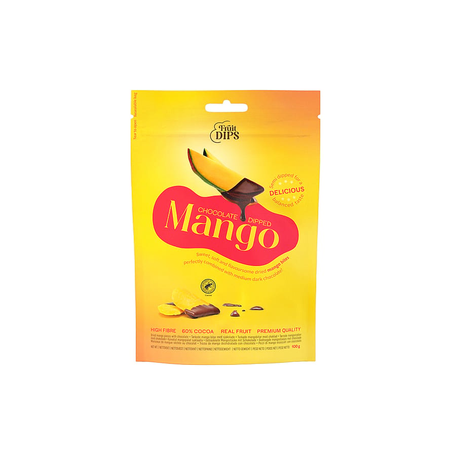 Fruit Dips Tørret Frugt med Chokolade Mango 100 g