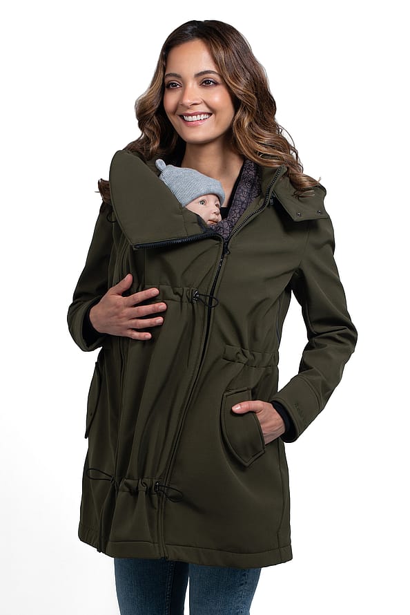 Wombat Shell Graviditets- og bærejakke Camo Green XXL